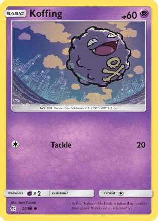 Koffing (28/68) Reverse Holofoil [SM: Hidden Fates] Pokemon Single Pokémon