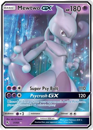 Mewtwo GX 31/68 Holofoil [SM: Hidden Fates] Pokemon Single Pokémon