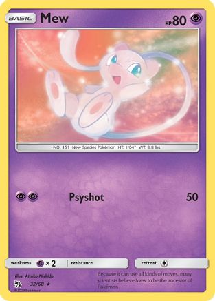 Mew (32/68) Reverse Holofoil [SM: Hidden Fates] Pokemon Single Pokémon