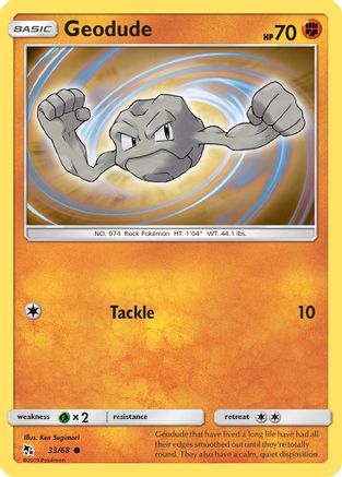 Geodude (33/68) Reverse Holofoil [SM: Hidden Fates] Pokemon Single Pokémon
