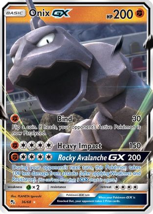 Onix GX (36/68) Holofoil [SM: Hidden Fates] Pokemon Single Pokémon