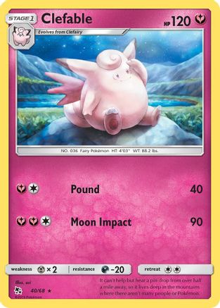 Clefable (40/68) Reverse Holofoil [SM: Hidden Fates] Pokemon Single Pokémon