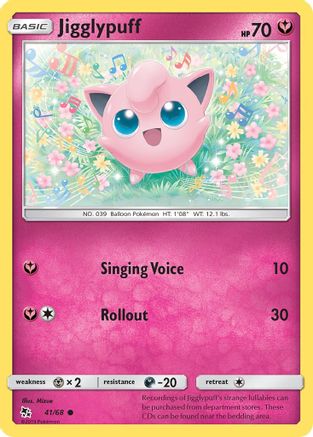 Jigglypuff (41/68) Reverse Holofoil [SM: Hidden Fates] Pokemon Single Pokémon