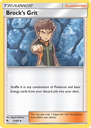 Brock's Grit (53/68) Reverse Holofoil [SM: Hidden Fates] Pokemon Single Pokémon