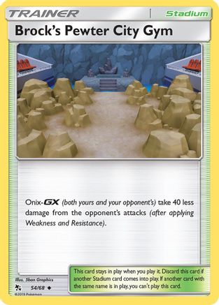 Brock's Pewter City Gym (54/68) Reverse Holofoil [SM: Hidden Fates] Pokemon Single Pokémon