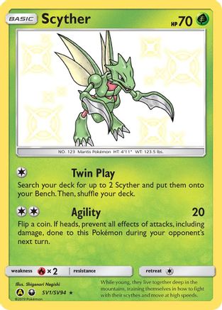 Scyther (SV1/94) Holofoil [SM: Hidden Fates Shiny Vault] Pokemon Single Pokémon