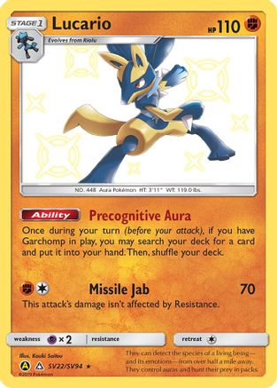 Lucario SV22/94 Holofoil [SM: Hidden Fates Shiny Vault] Pokemon Single Pokémon