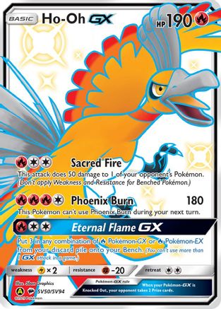 Ho-Oh GX SV50/94 Holofoil [SM: Hidden Fates Shiny Vault] Pokemon Single Pokémon