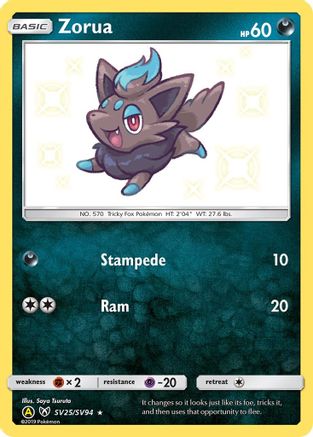 Zorua SV25/94 Holofoil [SM: Hidden Fates Shiny Vault] Pokemon Single Pokémon