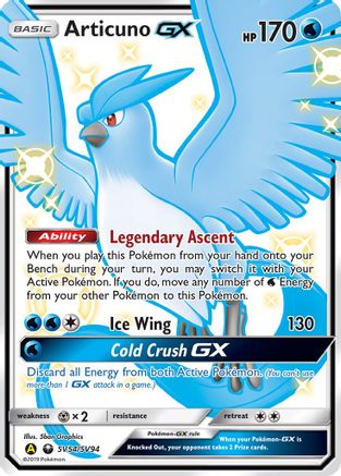 Articuno GX (SV54/94) Holofoil [SM: Hidden Fates Shiny Vault] Pokemon Single Pokémon