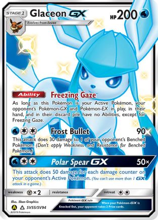 Glaceon GX (SV55/94) Holofoil [SM: Hidden Fates Shiny Vault] Pokemon Single Pokémon