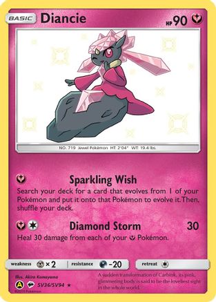Diancie (SV36/94) Holofoil [SM: Hidden Fates Shiny Vault] Pokemon Single Pokémon