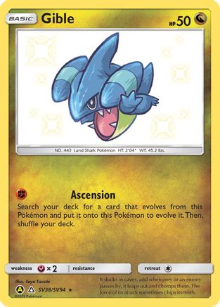 Gible (SV38/94) Holofoil [SM: Hidden Fates Shiny Vault] Pokemon Single Pokémon