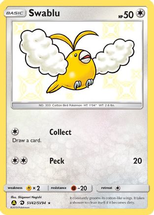 Swablu (SV42/94) Holofoil [SM: Hidden Fates Shiny Vault] Pokemon Single Pokémon