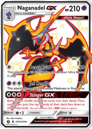 Naganadel GX (SV63/94) Holofoil [SM: Hidden Fates Shiny Vault] Pokemon Single Pokémon