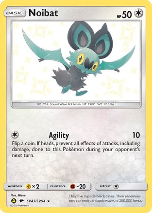 Noibat (SV43/94) Holofoil [SM: Hidden Fates Shiny Vault] Pokemon Single Pokémon