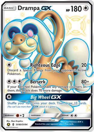 Drampa GX (SV80/94) Holofoil [SM: Hidden Fates Shiny Vault] Pokemon Single Pokémon