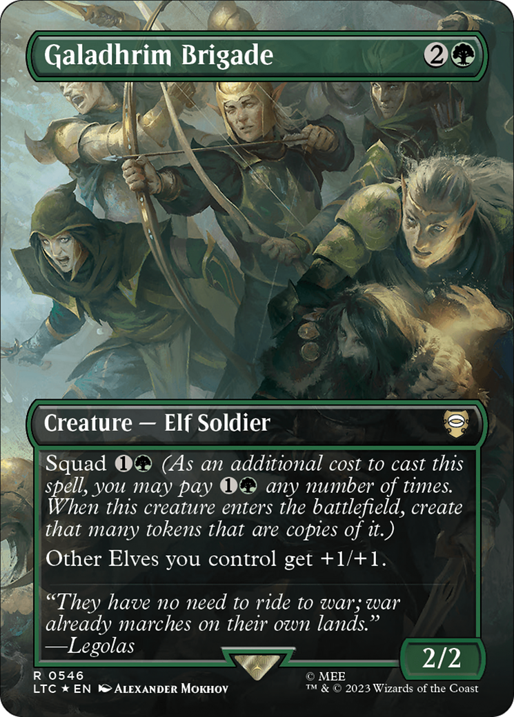 Galadhrim Brigade (Surge Foil) (LTC-546) [Tales of Middle-earth Commander] (Borderless) Foil MTG Single Wizards of the Coast