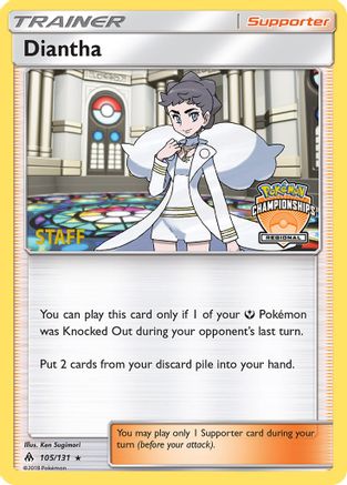 Diantha - 105/131 (Regional Championships) [Staff] () Reverse Holofoil [Promos: League & Championship Cards] Pokemon Single Pokémon