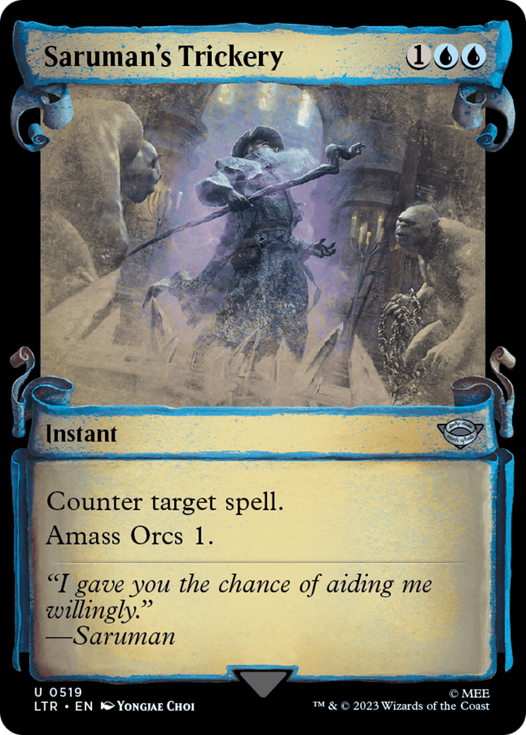 Saruman's Trickery (Showcase Scrolls) (LTR-519) [The Lord of the Rings: Tales of Middle-earth] (Showcase) MTG Single Wizards of the Coast