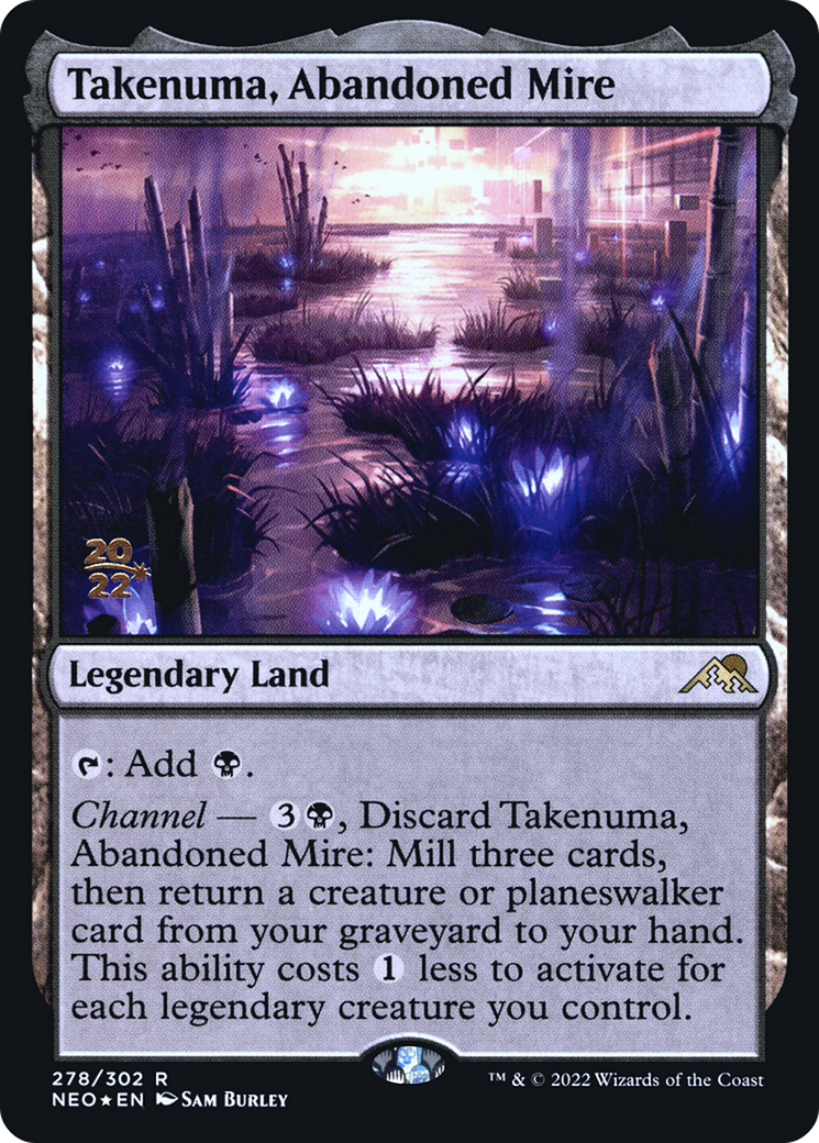 Takenuma, Abandoned Mire (PRE-278) [Kamigawa: Neon Dynasty Promos] Foil MTG Single Wizards of the Coast
