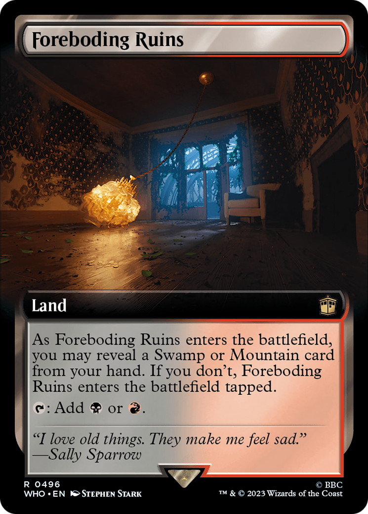 Foreboding Ruins (WHO-496) [Doctor Who] (Extended Art) Foil MTG Single Wizards of the Coast