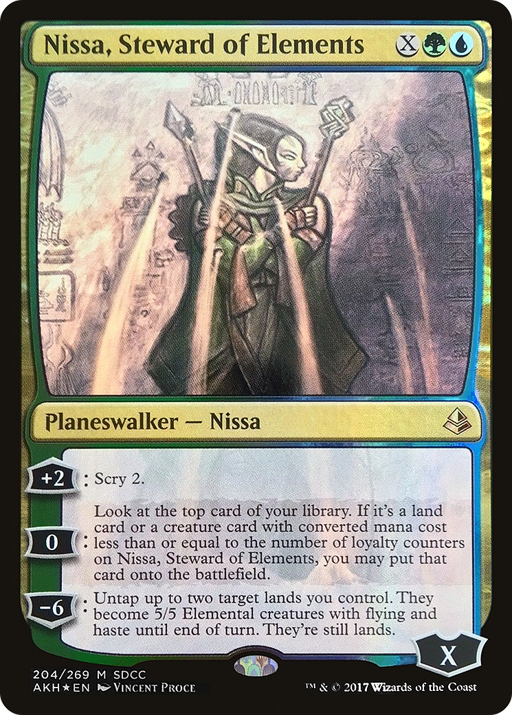 Nissa, Steward of Elements (SDCC 2017 Exclusive) (MEDIA-204) [Misc] San Diego Comic-Con 2017 Foil MTG Single Wizards of the Coast