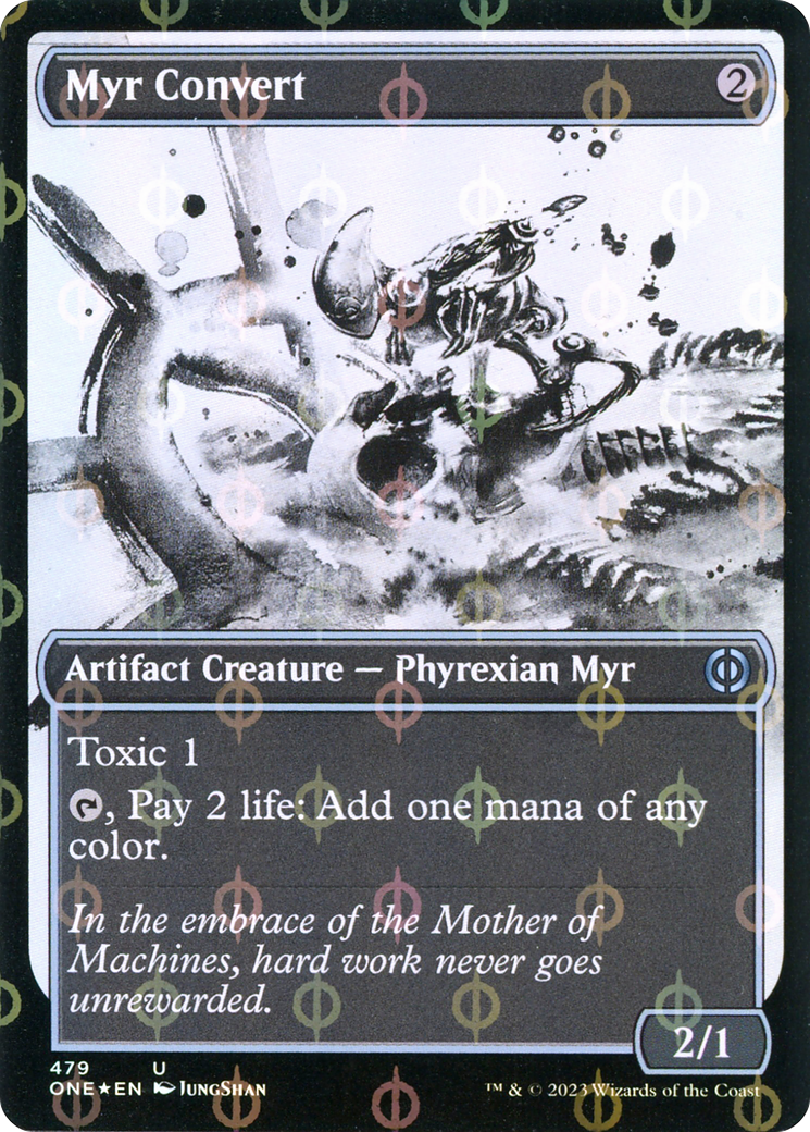 Myr Convert (Step-and-Compleat Foil) (ONE-479) [Phyrexia: All Will Be One] (Showcase) Foil MTG Single Wizards of the Coast