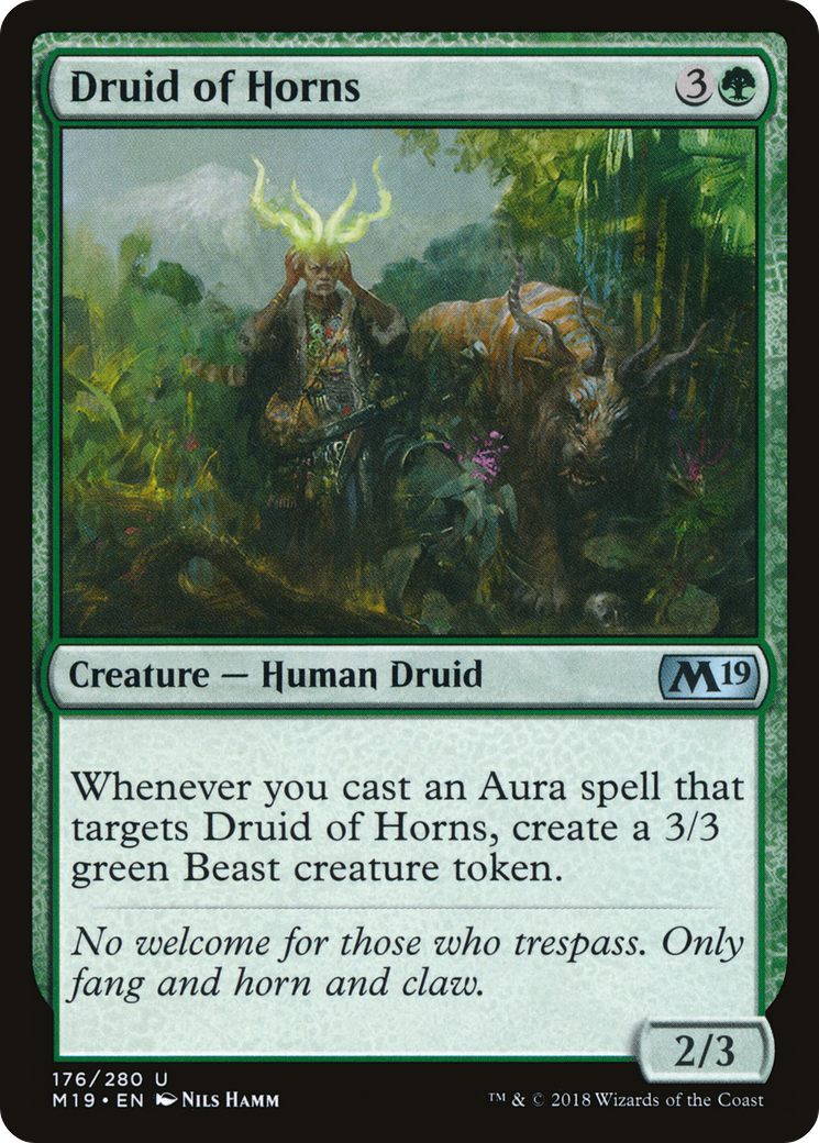 Druid of Horns (M19-176) [Core Set 2019] Foil MTG Single Wizards of the Coast