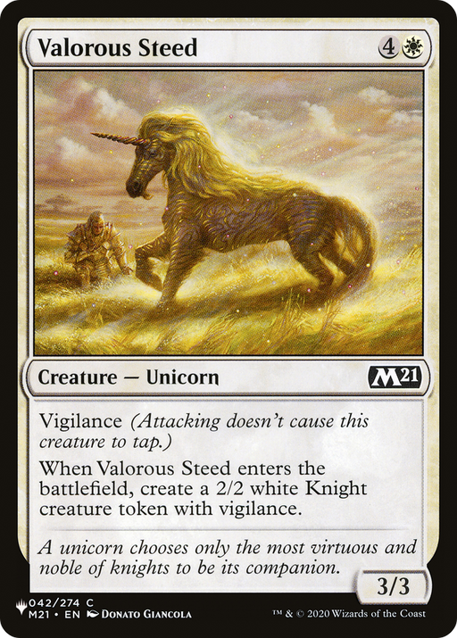 Valorous Steed (LIST-M21-42) [Mystery Booster] The List MTG Single Wizards of the Coast