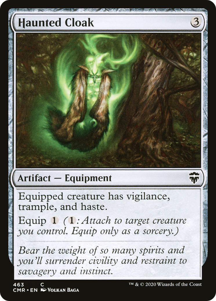 Haunted Cloak (CMR-463) [Commander Legends] MTG Single Wizards of the Coast
