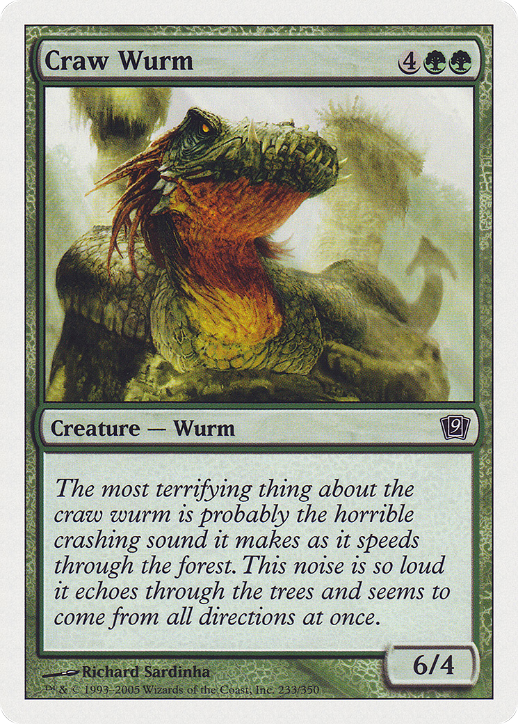 Craw Wurm (9ED-233) [9th Edition] MTG Single Wizards of the Coast