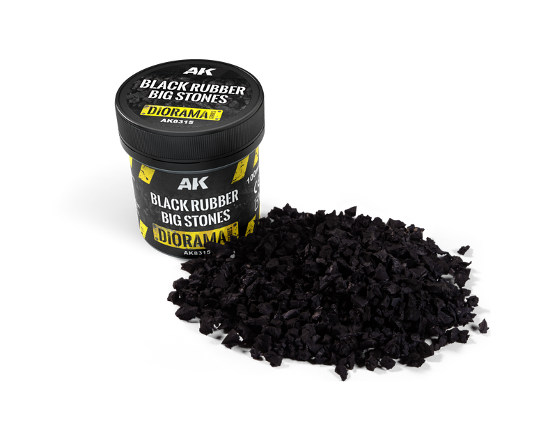 AK Interactive: Black Rubber Big Stones Basing Materials AK INTERACTIVE