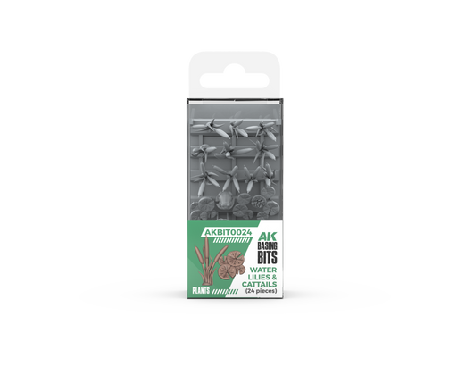 AK Interactive: 3D Resin Water Lilies & Cattails - Basing Bits Model Paints AK INTERACTIVE