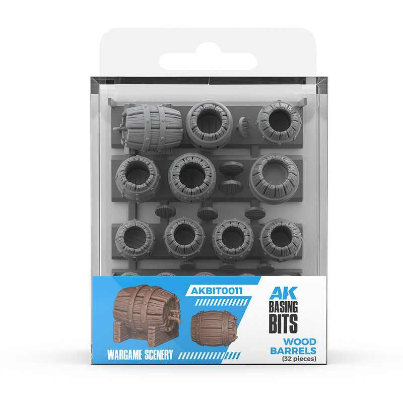 AK Interactive: 3D Resin Wood Barrels - Basing Bits Model Paints AK INTERACTIVE