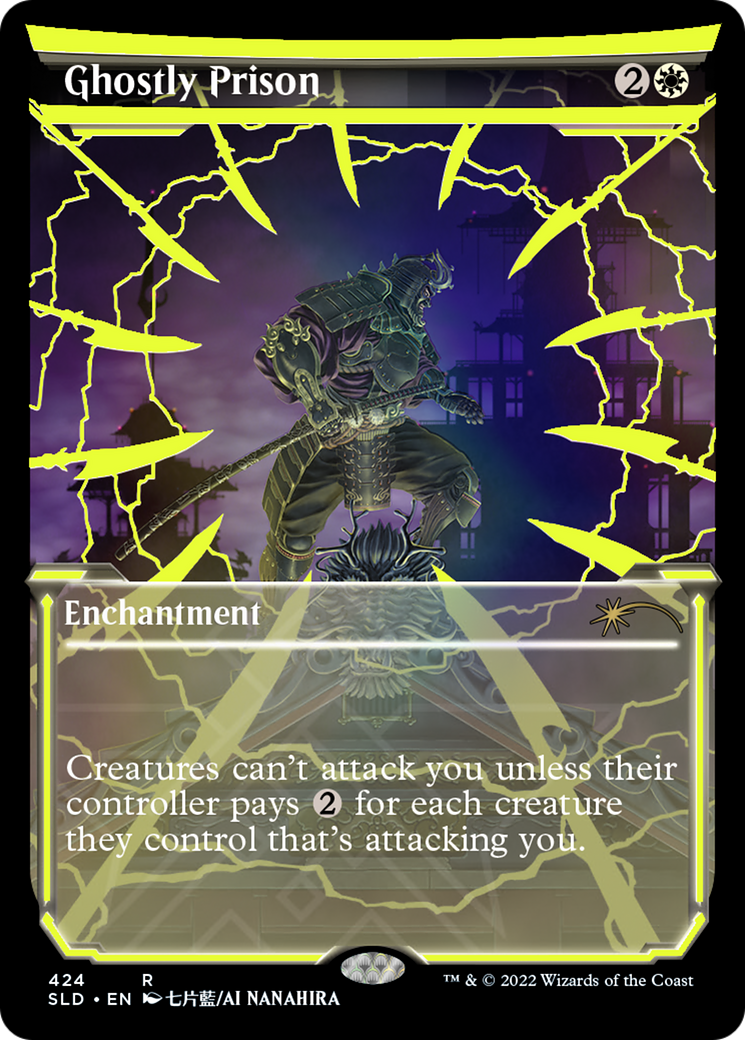 Ghostly Prison (Neon Yellow) (SLD-424) [Secret Lair] Drop (Showcase) Foil MTG Single Wizards of the Coast