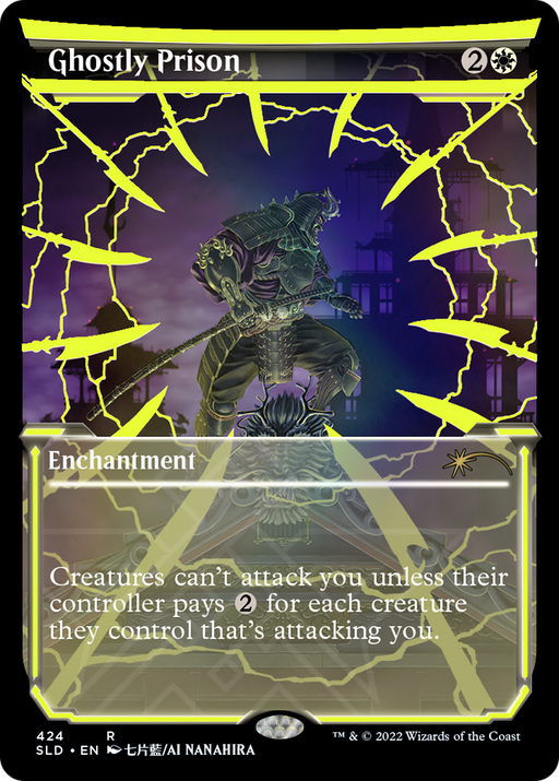 Ghostly Prison (Neon Yellow) (SLD-424) [Secret Lair] Drop (Showcase) Foil MTG Single Wizards of the Coast