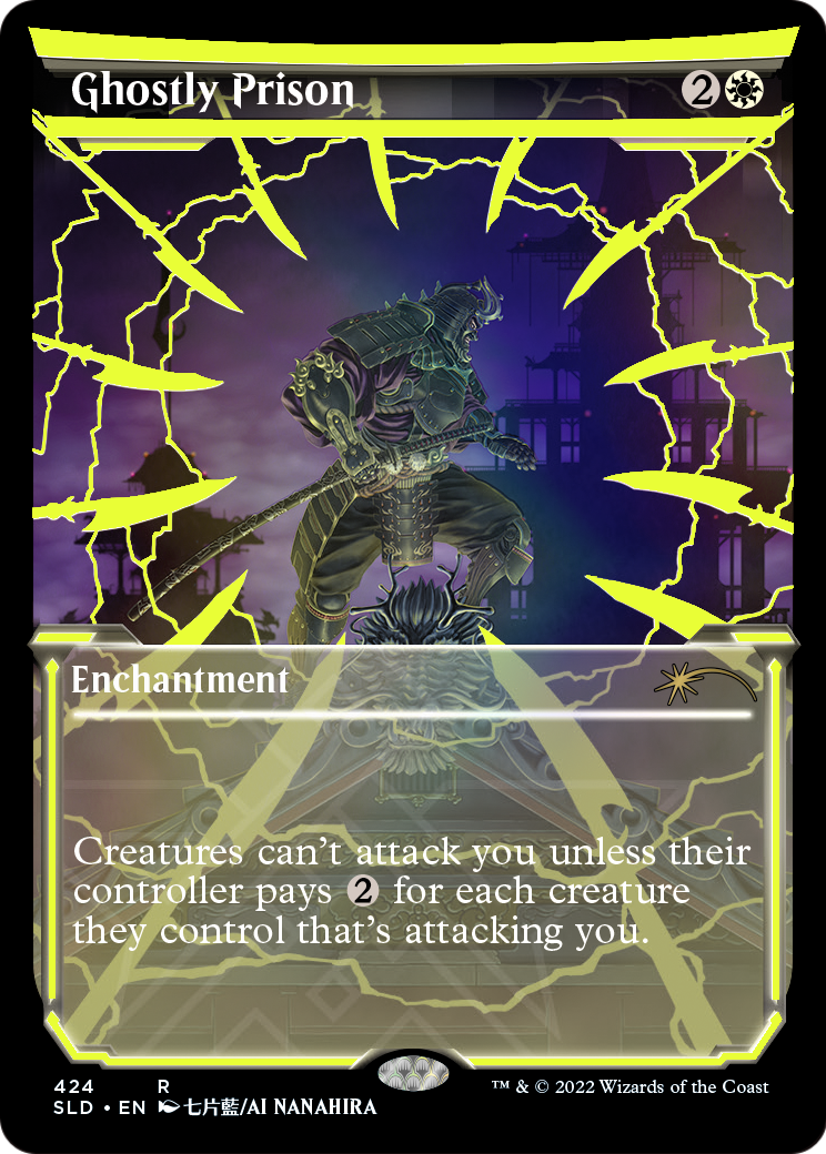 Ghostly Prison (Neon Yellow) (SLD-424) [Secret Lair Drop] (Showcase) Foil MTG Single Wizards of the Coast