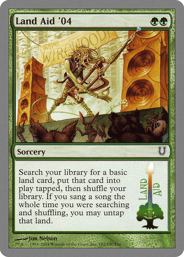 Land Aid '04 (UNH-102) [Unhinged] Foil MTG Single Wizards of the Coast