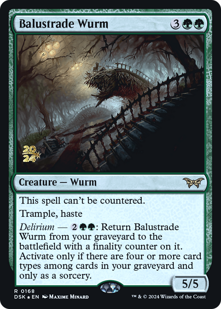 Balustrade Wurm (PRE-168) [Duskmourn: House of Horror Promos] Foil MTG Single Wizards of the Coast
