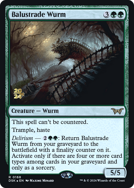 Balustrade Wurm (PRE-168) [Duskmourn: House of Horror Promos] Foil MTG Single Wizards of the Coast