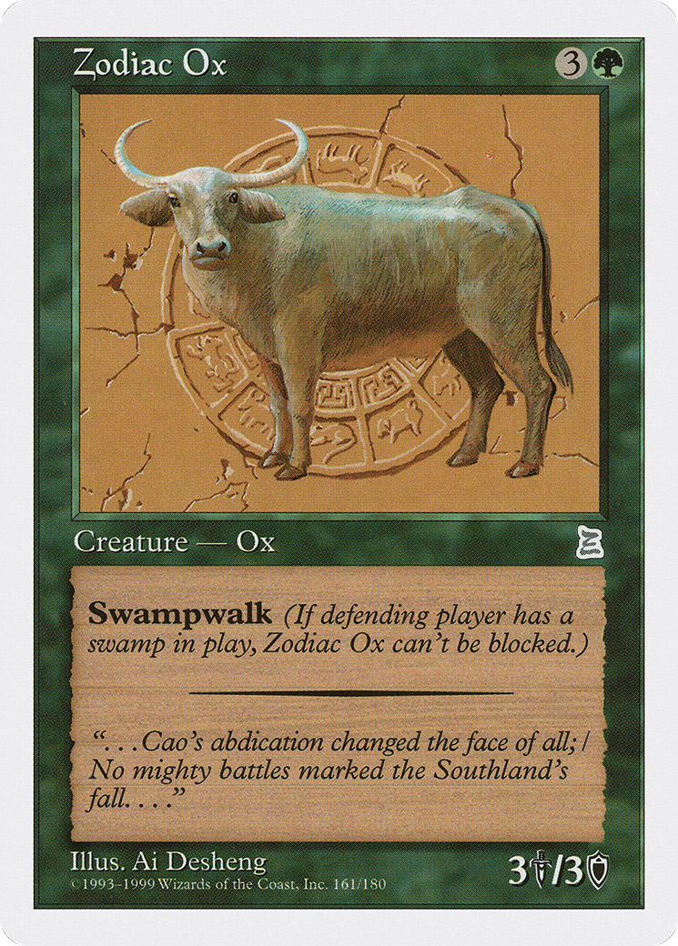 Zodiac Ox (PTK-161) [Oldschool] Portal Three Kingdoms MTG Single Wizards of the Coast