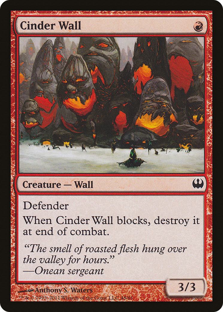 Cinder Wall (DDG-048) [Misc] Duel Decks: Knights vs. Dragons MTG Single Wizards of the Coast