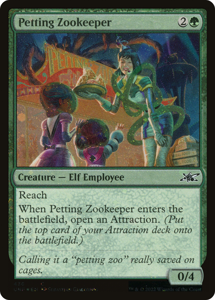 Petting Zookeeper (Galaxy Foil) (UNF-436) [Unfinity] Foil MTG Single Wizards of the Coast