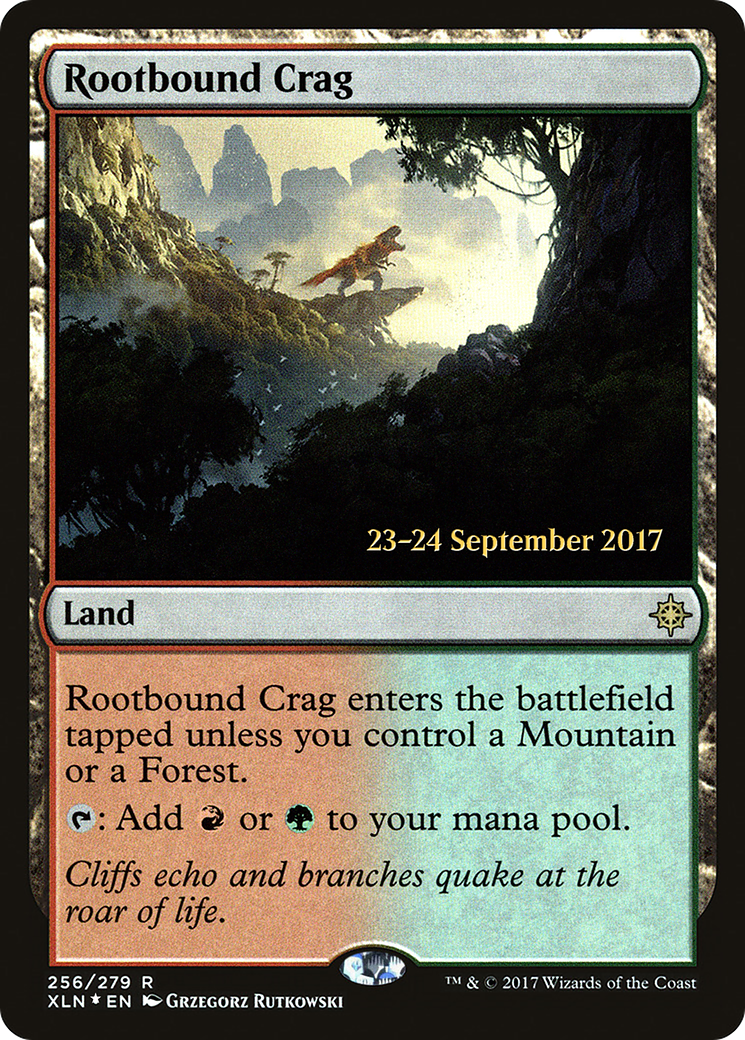 Rootbound Crag [Ixalan Prerelease Promos] MTG Single Magic: The Gathering