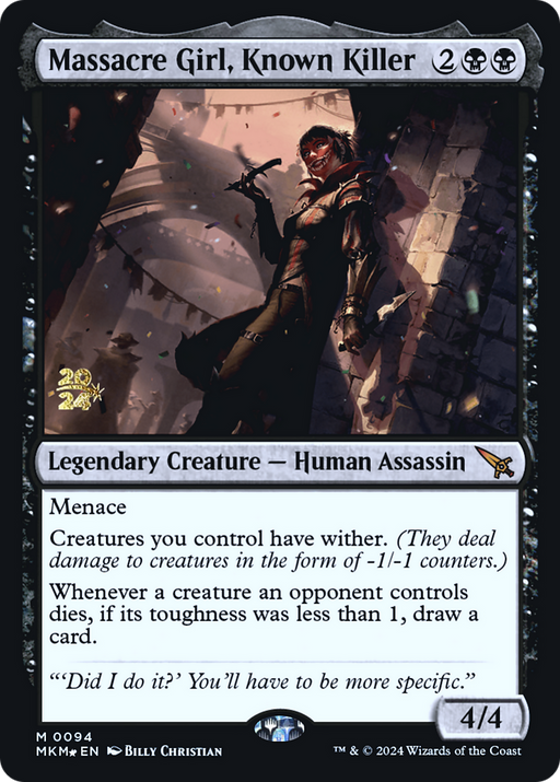 Massacre Girl, Known Killer (PRE-094) [Murders at Karlov Manor Promos] Foil MTG Single Wizards of the Coast