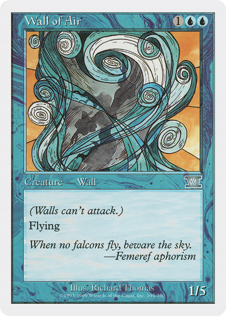 Wall of Air (6ED-105) [Classic Sixth Edition] MTG Single Wizards of the Coast