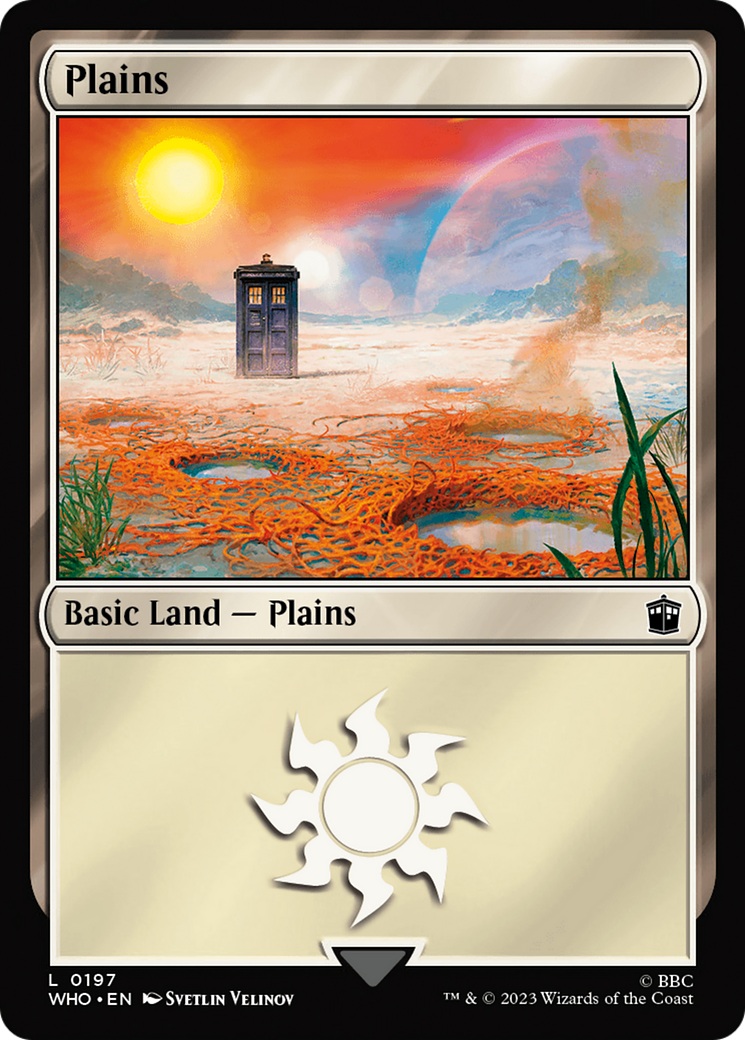 Plains (WHO-197) [Doctor Who] Foil MTG Single Wizards of the Coast