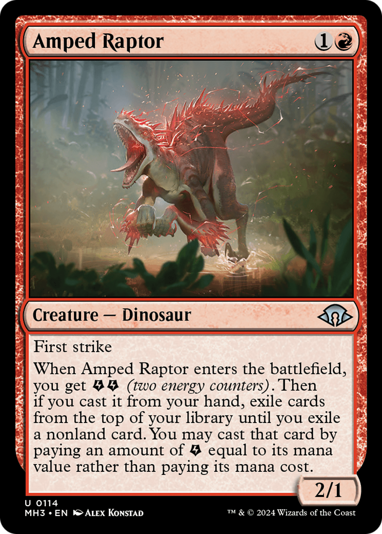Amped Raptor (MH3-114) [Modern Horizons 3] Foil MTG Single Wizards of the Coast