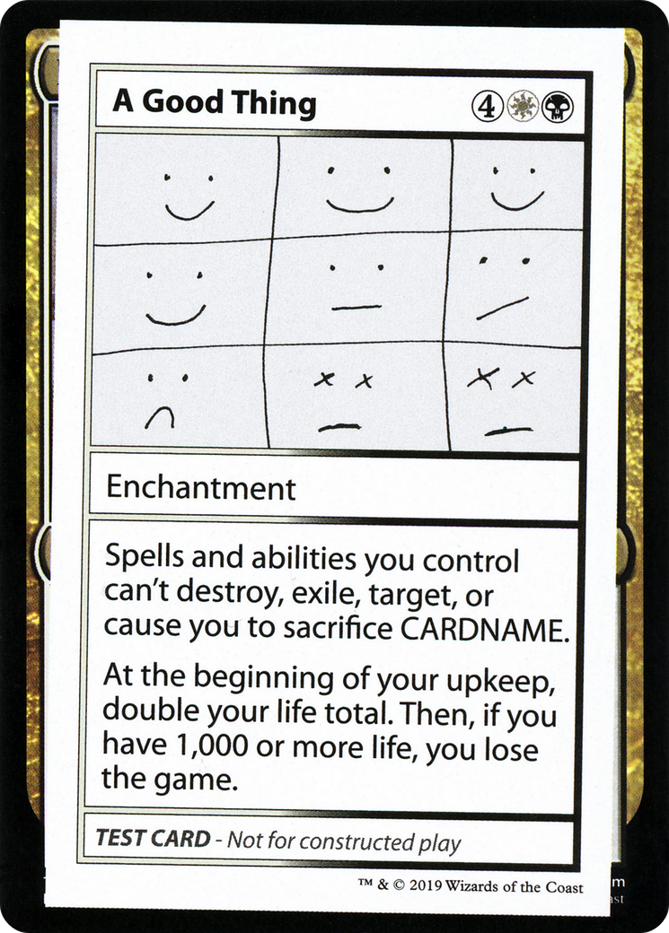 A Good Thing (No PW Symbol) (CMB1-) [Mystery Booster] Playtest Cards 2021 MTG Single Wizards of the Coast